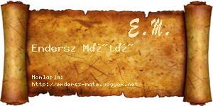 Endersz Máté névjegykártya